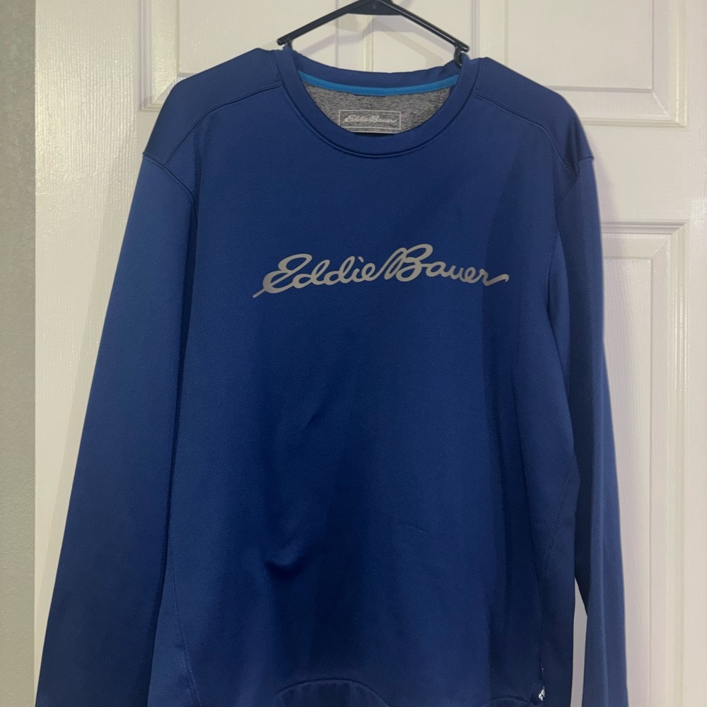 Eddie Bauer Blue and Gray Outdoor Sweatshirt